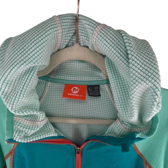 Merrell Women's Full Zip Hooded Jacket Turquoise Aqua Sz M Outdoor Performance C - Picture 3 of 8
